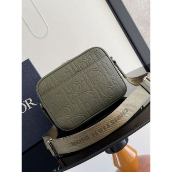 Fake Dior Rider 2.0 Zipped Messenger Bag Khaki Gravity Leather Replica