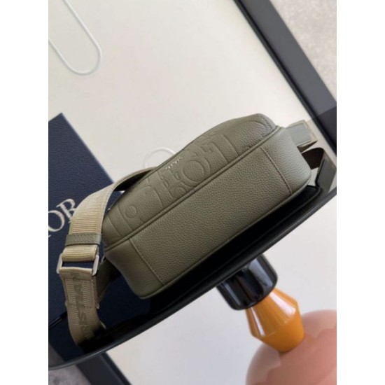 Fake Dior Rider 2.0 Zipped Messenger Bag Khaki Gravity Leather Replica