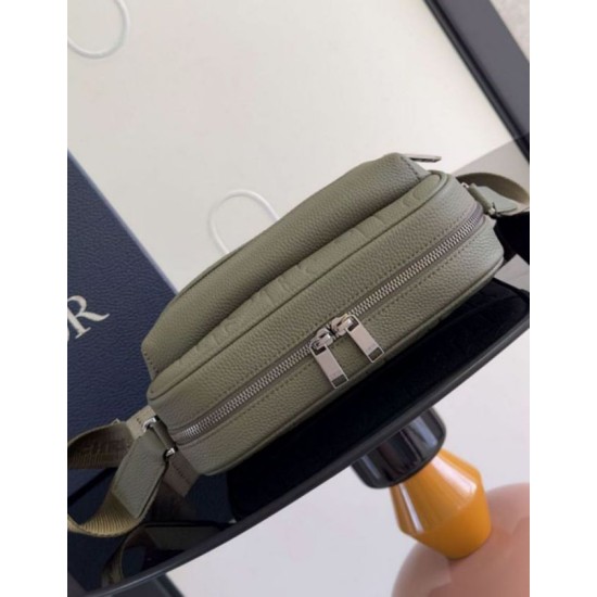 Fake Dior Rider 2.0 Zipped Messenger Bag Khaki Gravity Leather Replica