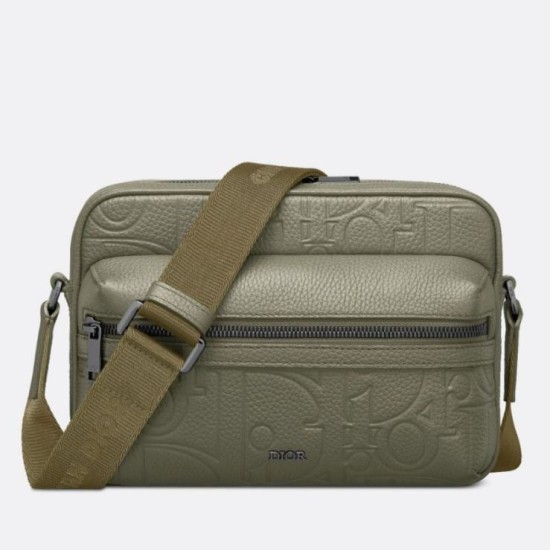 Fake Dior Rider 2.0 Zipped Messenger Bag Khaki Gravity Leather Replica