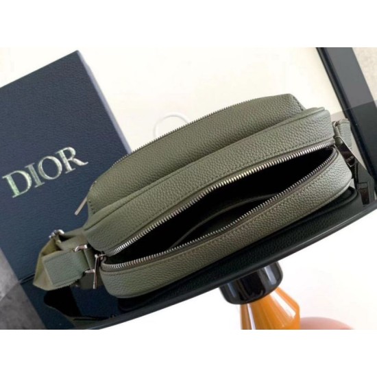 Fake Dior Rider 2.0 Zipped Messenger Bag Khaki Gravity Leather Replica