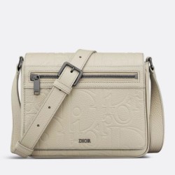 Replica Dior Men's Messenger Bag with Flap Beige Gravity Leather