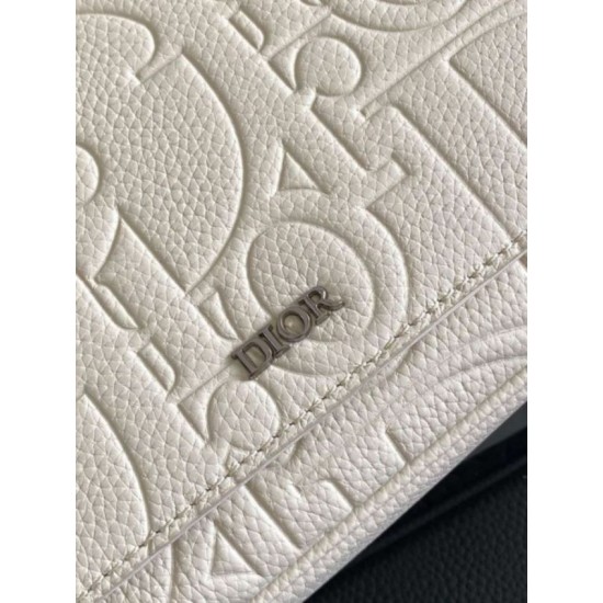 Replica Dior Men's Messenger Bag with Flap Beige Gravity Leather