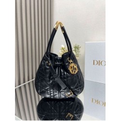 Replica Dior Nolita Medium Bag Black Macrocannage Lambskin