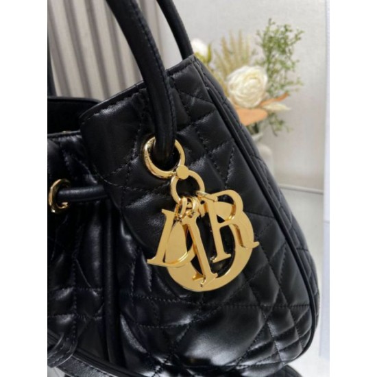 Replica Dior Nolita Medium Bag Black Macrocannage Lambskin