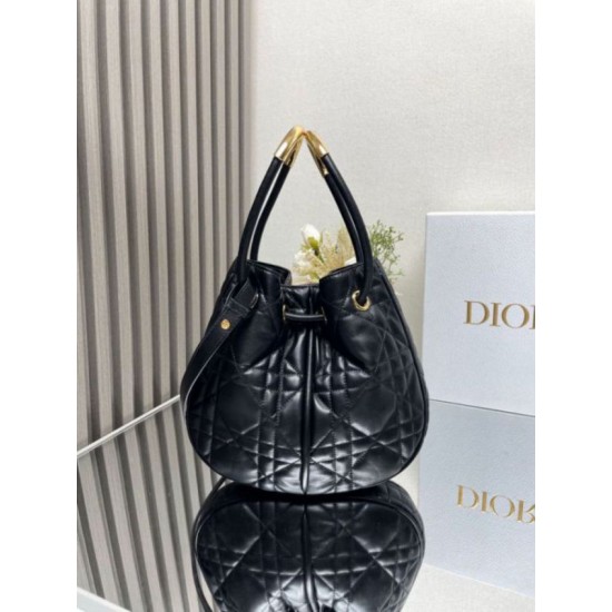 Replica Dior Nolita Medium Bag Black Macrocannage Lambskin