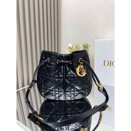 Replica Dior Nolita Medium Bag Black Macrocannage Lambskin