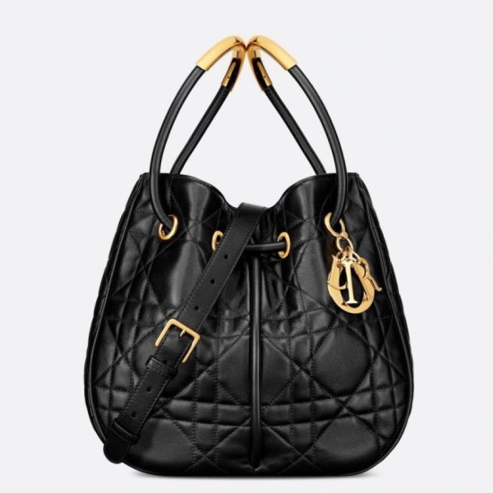 Replica Dior Nolita Medium Bag Black Macrocannage Lambskin