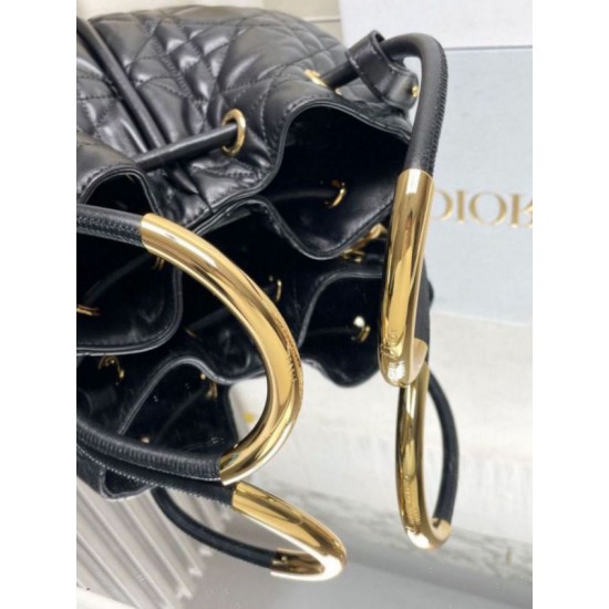 Replica Dior Nolita Medium Bag Black Macrocannage Lambskin
