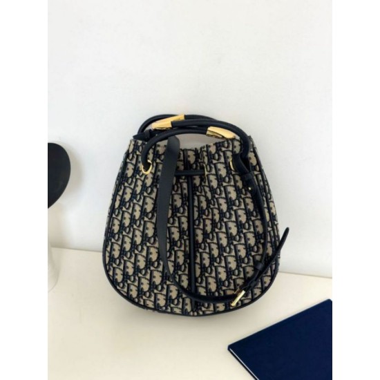 Fake Dior Nolita Medium Bag Blue Dior Oblique Jacquard Replica