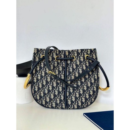 Fake Dior Nolita Medium Bag Blue Dior Oblique Jacquard Replica