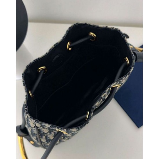 Fake Dior Nolita Medium Bag Blue Dior Oblique Jacquard Replica
