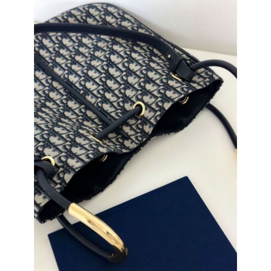 Fake Dior Nolita Medium Bag Blue Dior Oblique Jacquard Replica