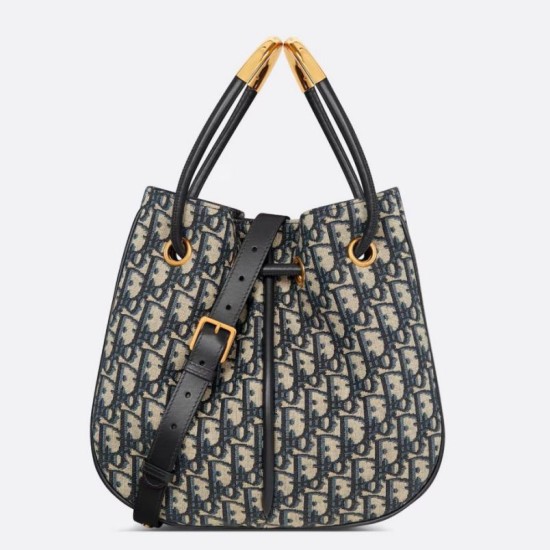 Fake Dior Nolita Medium Bag Blue Dior Oblique Jacquard Replica