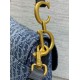 Fake Dior Saddle Bag with Strap Blue Denim Oblique Jacquard Replica