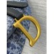 Fake Dior Saddle Bag with Strap Blue Denim Oblique Jacquard Replica
