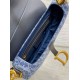 Fake Dior Saddle Bag with Strap Blue Denim Oblique Jacquard Replica