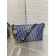 Replica Dior Diorstar Hobo Bag with Chain Blue Denim Oblique Jacquard