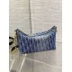 Replica Dior Diorstar Hobo Bag with Chain Blue Denim Oblique Jacquard