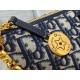 Fake Dior Diorstar Hobo Bag with Chain Blue Oblique Jacquard Replica