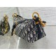 Fake Dior Diorstar Hobo Bag with Chain Blue Oblique Jacquard Replica