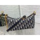 Fake Dior Diorstar Hobo Bag with Chain Blue Oblique Jacquard Replica