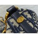 Fake Dior Diorstar Hobo Bag with Chain Blue Oblique Jacquard Replica