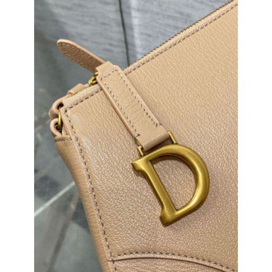 Replica Dior Saddle Rodeo Pouch Biscuit Goatskin