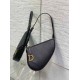 Replica Dior Saddle Rodeo Pouch Black Goatskin