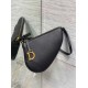 Replica Dior Saddle Rodeo Pouch Black Goatskin