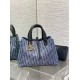 Fake Dior Toujours Medium Bag Blue Denim Oblique Jacquard Replica