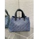 Fake Dior Toujours Medium Bag Blue Denim Oblique Jacquard Replica