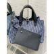 Fake Dior Toujours Medium Bag Blue Denim Oblique Jacquard Replica