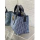 Fake Dior Toujours Medium Bag Blue Denim Oblique Jacquard Replica