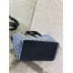 Fake Dior Toujours Medium Bag Blue Denim Oblique Jacquard Replica