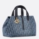 Fake Dior Toujours Medium Bag Blue Denim Oblique Jacquard Replica