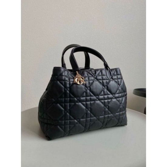 Replica Dior Toujours Large Bag Black Macrocannage Calfskin
