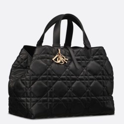 Replica Dior Toujours Large Bag Black Macrocannage Calfskin