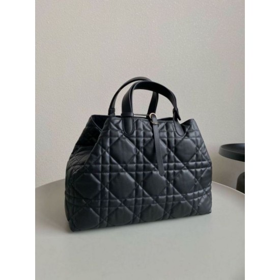 Replica Dior Toujours Large Bag Black Macrocannage Calfskin