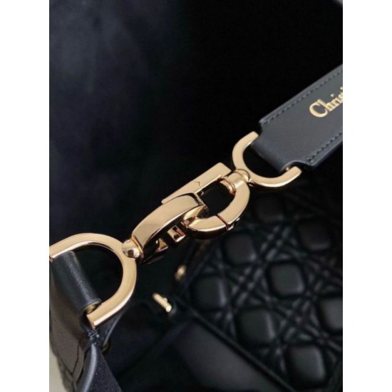Replica Dior Toujours Large Bag Black Macrocannage Calfskin