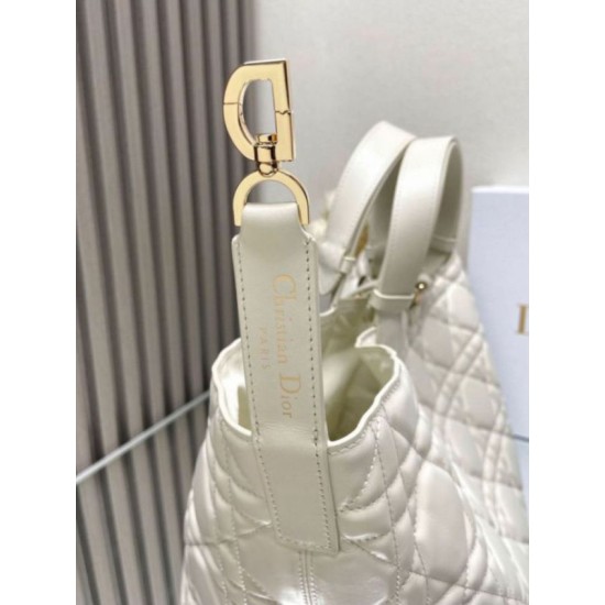 Replica Dior Toujours Large Bag White Macrocannage Calfskin