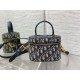 Fake Dior Small CD Signature Vanity Case Blue Oblique Jacquard Replica