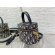 Fake Dior Small CD Signature Vanity Case Blue Oblique Jacquard Replica