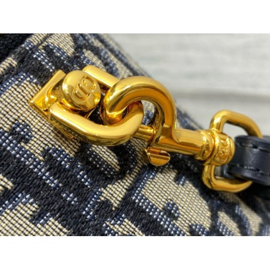 Fake Dior Small CD Signature Vanity Case Blue Oblique Jacquard Replica