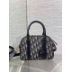 Replica Dior D-Vibe Bowling Medium Bag Blue Oblique Jacquard