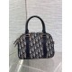Replica Dior D-Vibe Bowling Medium Bag Blue Oblique Jacquard