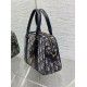Replica Dior D-Vibe Bowling Medium Bag Blue Oblique Jacquard