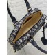 Replica Dior D-Vibe Bowling Medium Bag Blue Oblique Jacquard