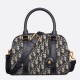 Replica Dior D-Vibe Bowling Medium Bag Blue Oblique Jacquard