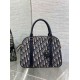 Replica Dior D-Vibe Bowling Large Bag Blue Oblique Jacquard